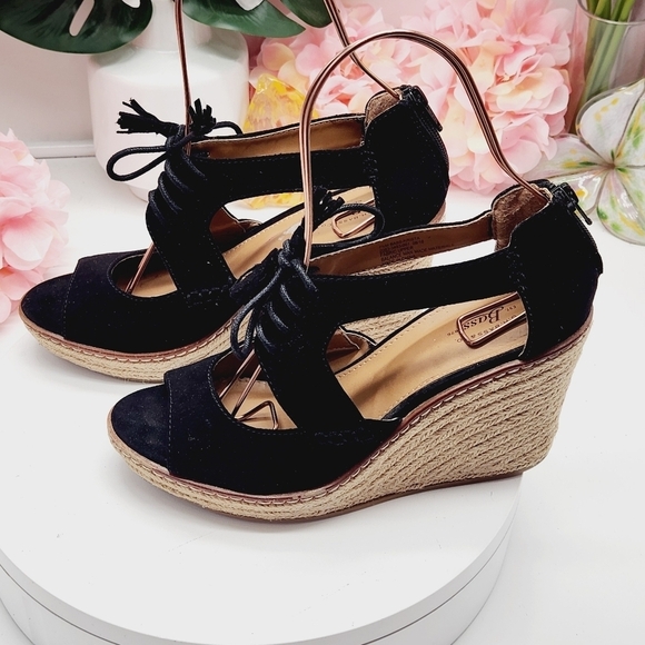 GH Bass Krista Denim Espadrille Wedges Size 7.5M - Picture 3 of 16